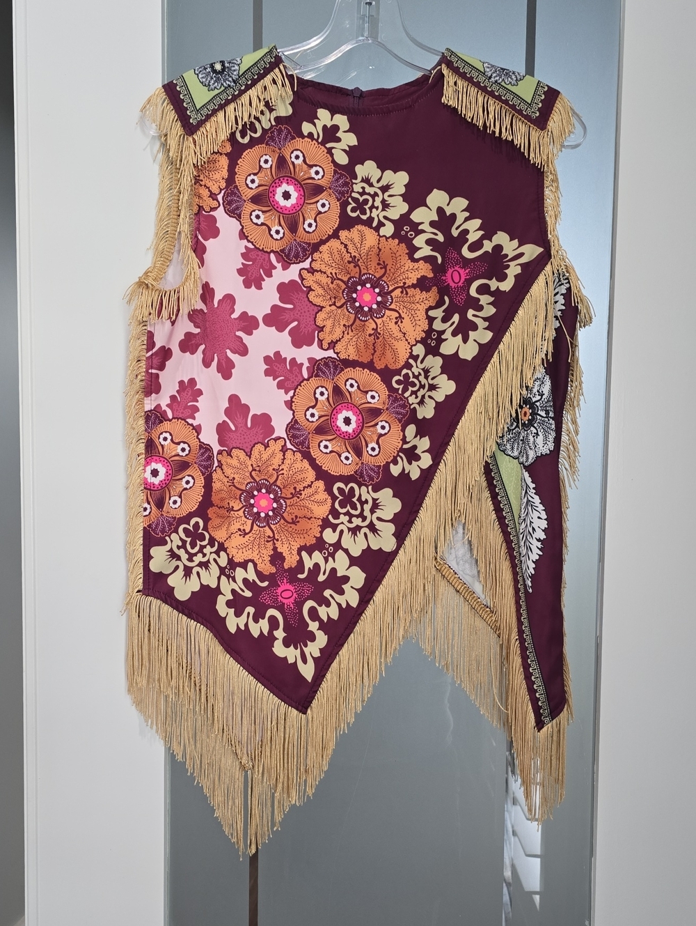 Boho Floral Fringe Top- Size Med